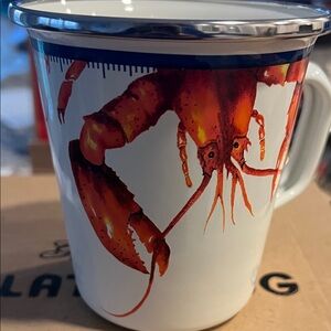 Golden Rabbit Lobster Design Enamel Mugs